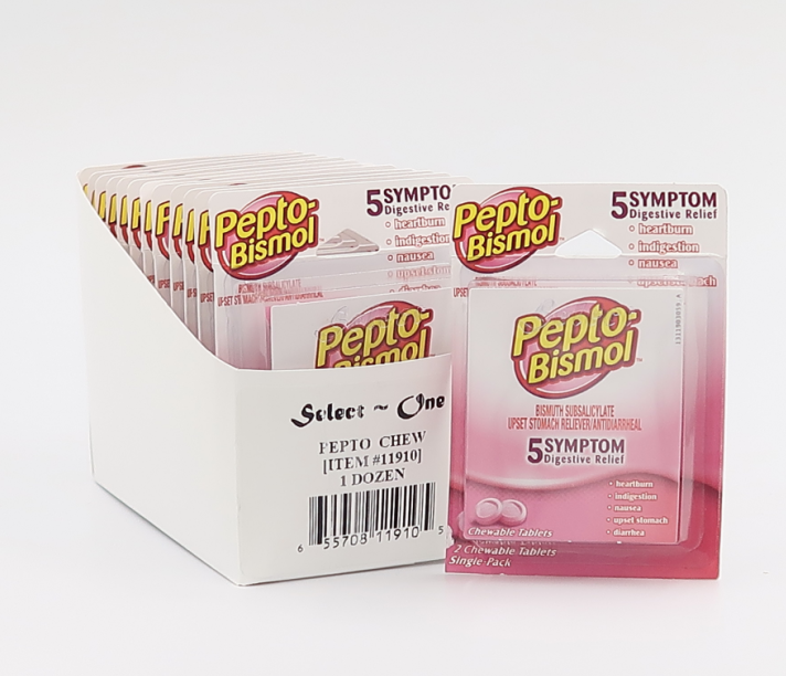 PEPTO BISMOL BLISTER 12 -2 CAPLETS 1 DOZEN